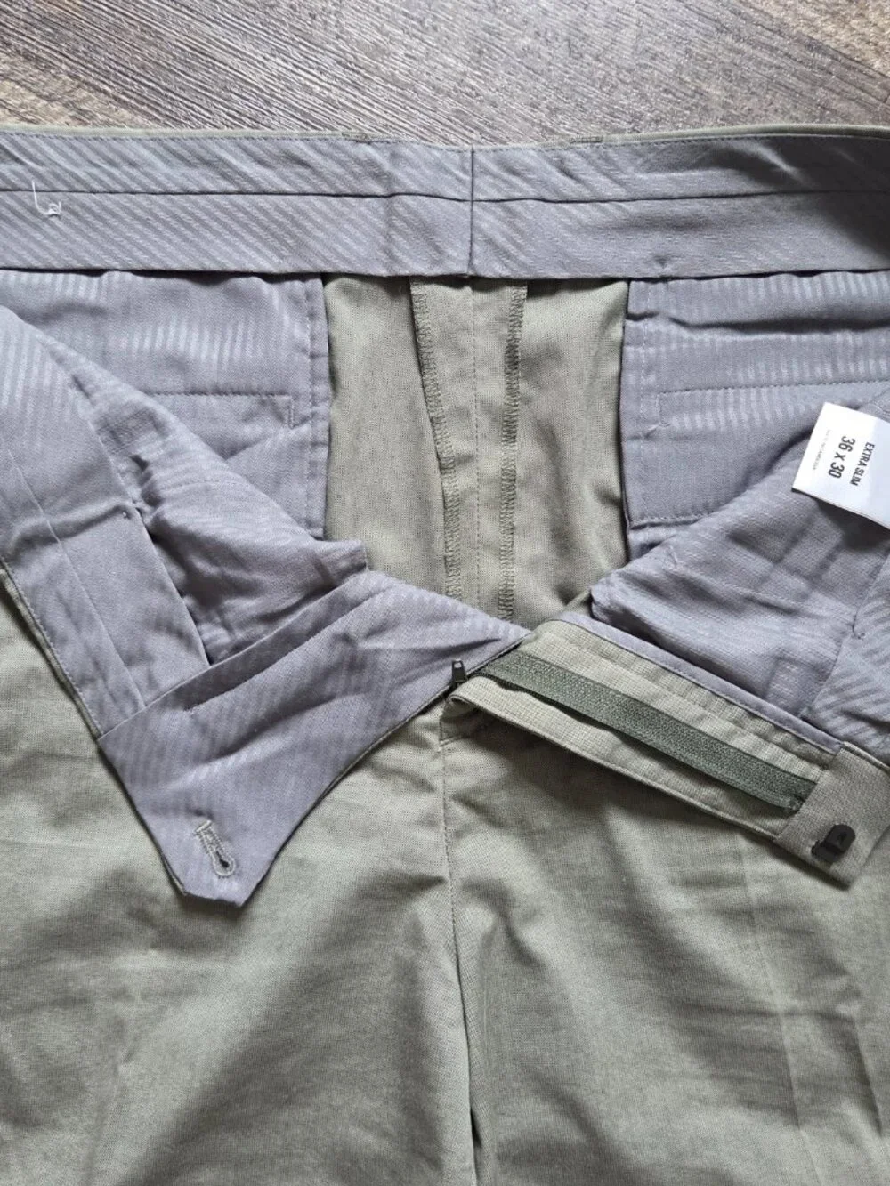Express Mens Pants Sage Green Size 36x30 Extra Slim